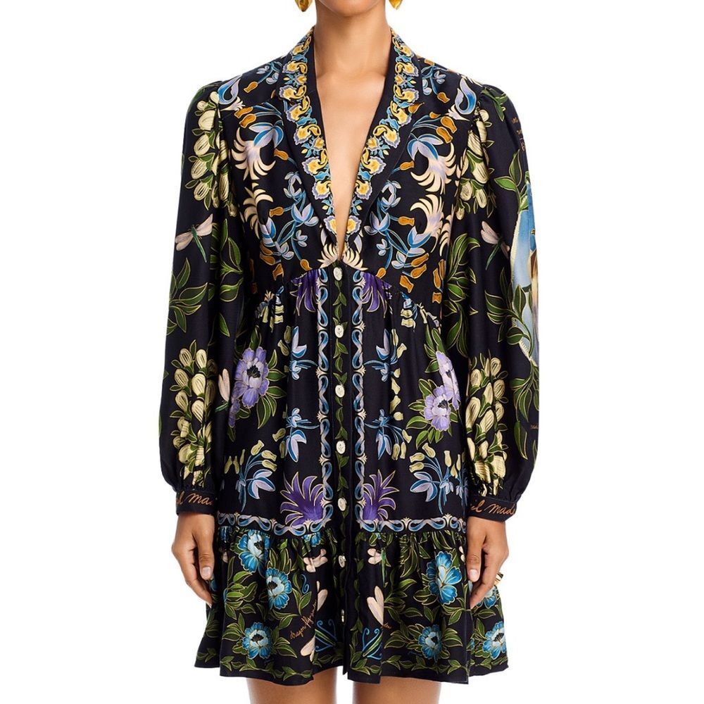 NWOT Farm Rio Winter Garden Mini Dress Winter Garden Cream Women XXS(MSRP$260) - Picture 2 of 14